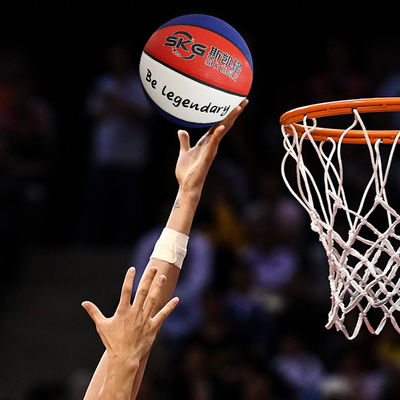 Basketball-Ball Soem-ganz eigenhändig geschrieber reflektierender PUs lederner Größen-7
